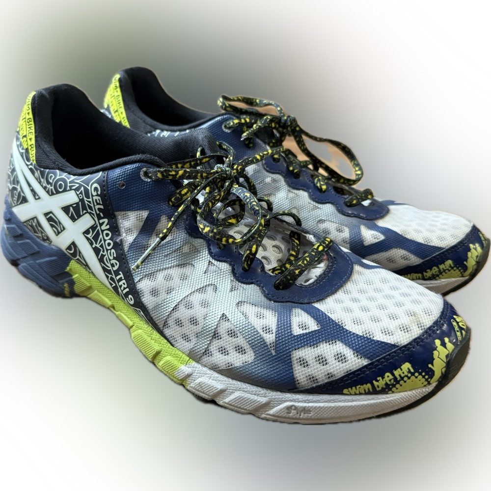 Asics White and Blue Athletic Shoes
